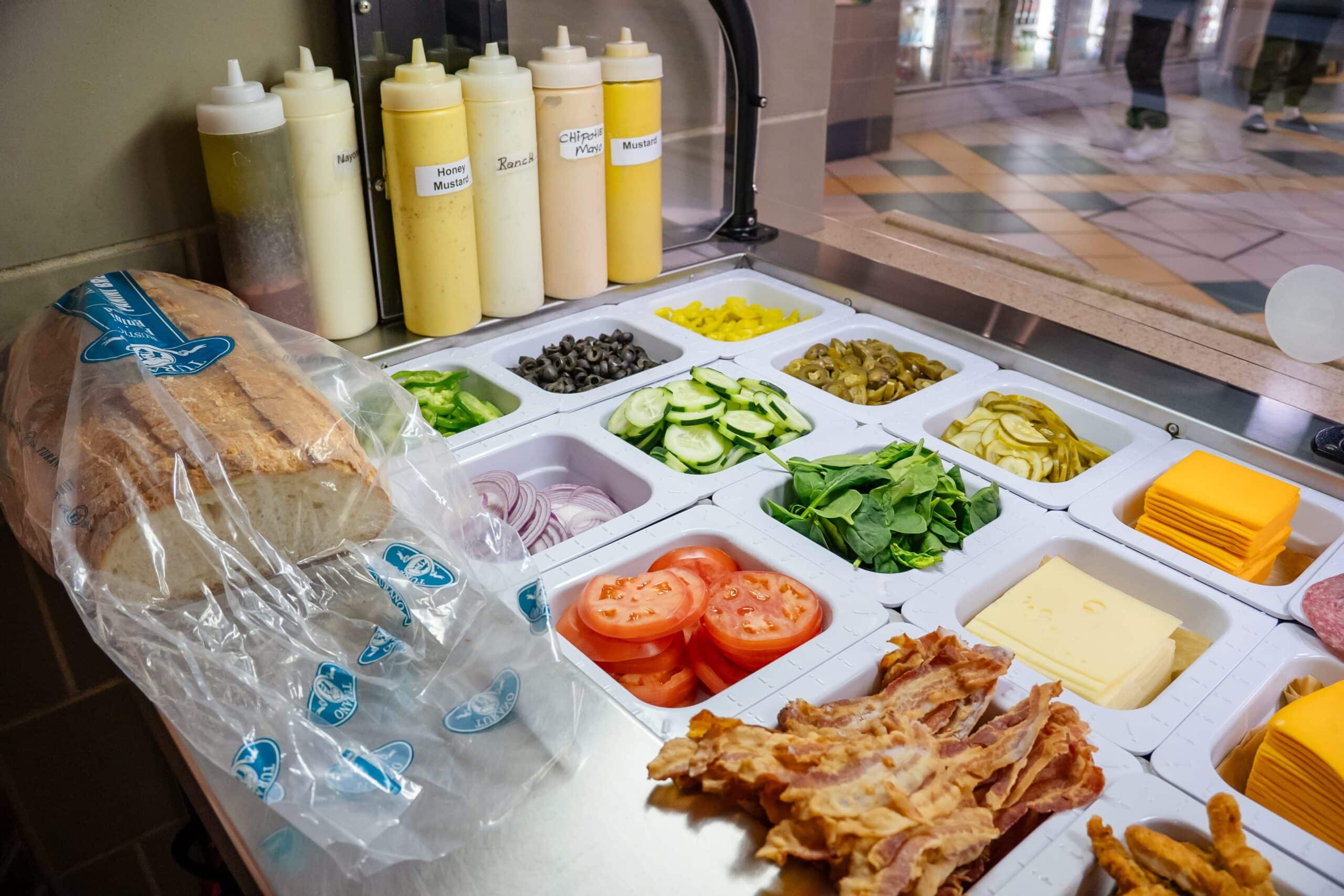 Well organized veggies separated into bins