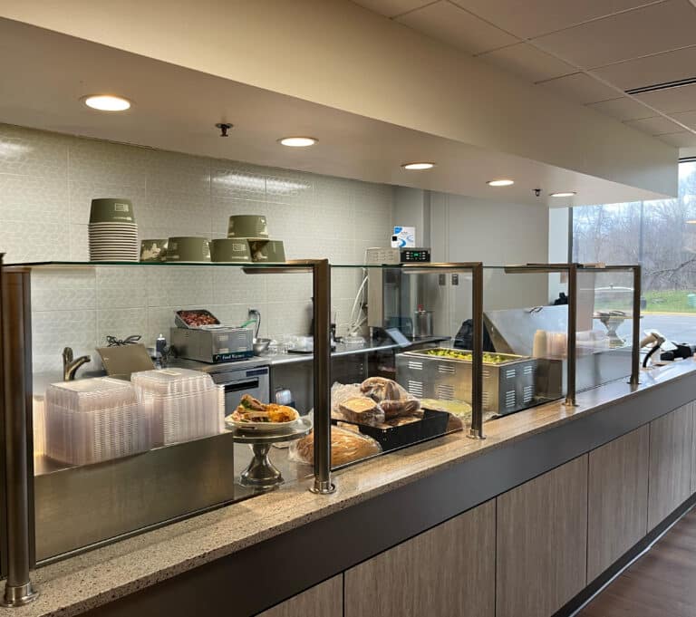 Display of delicious food at a cafeteria
