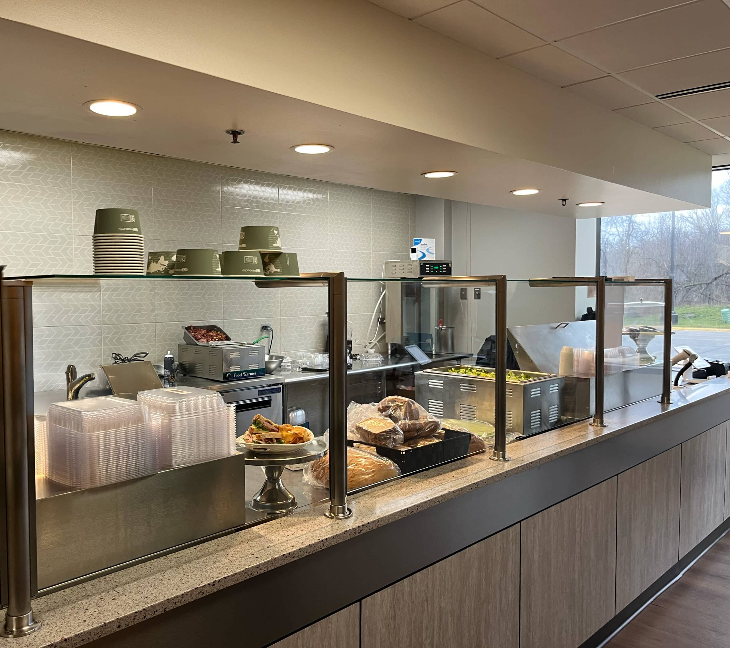 Display of delicious food at a cafeteria